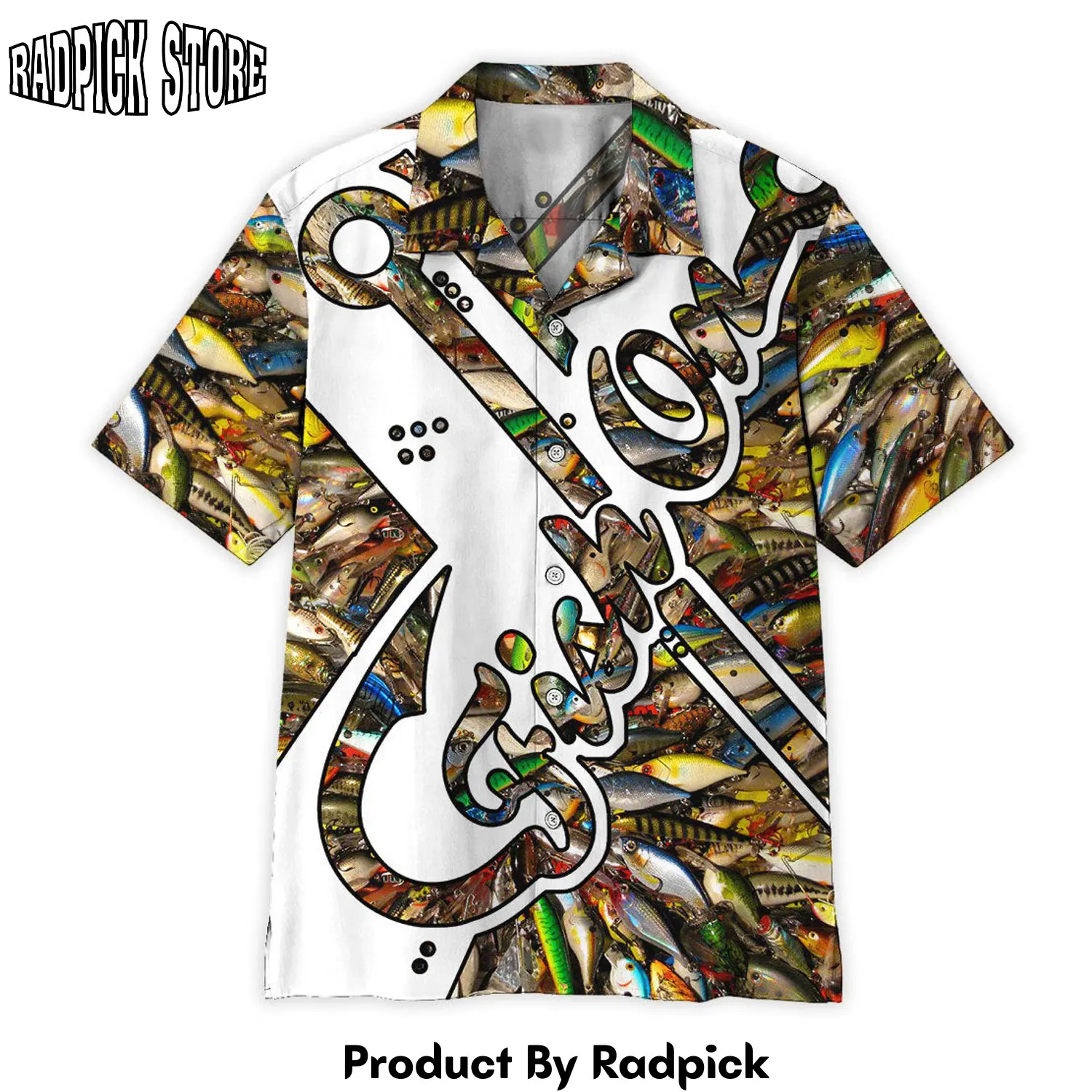 Radpick 3d fish on hook hawaii shirt e0f rp292839
